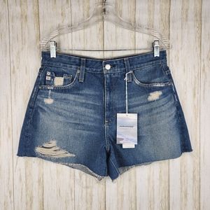 NWT AG Adriano Goldschmied Alexxis High-Rise Wedgie Denim Shorts 29